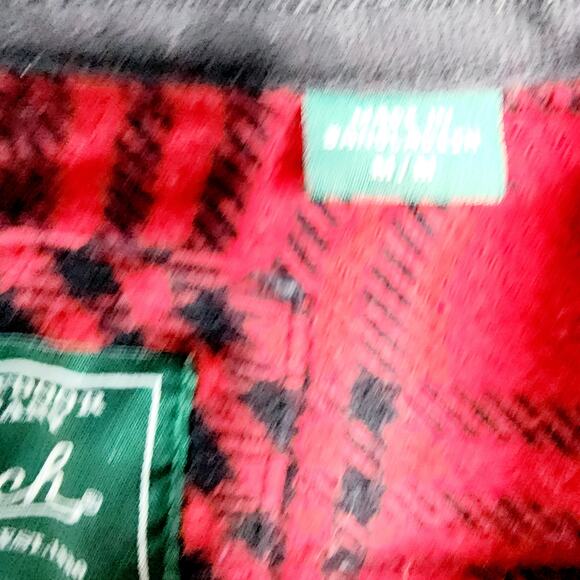 Woolrich Red & Black Plaid Heavy Weight Button Front Men's Flannel Shirt Size M - Picture 4 of 12